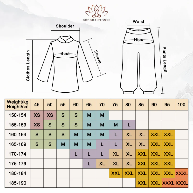 Buddha Stones Meditazione Zen Preghiera Spirituale Tai Chi Qigong Pratica Unisex Ricamo Abbigliamento Set - Image 6