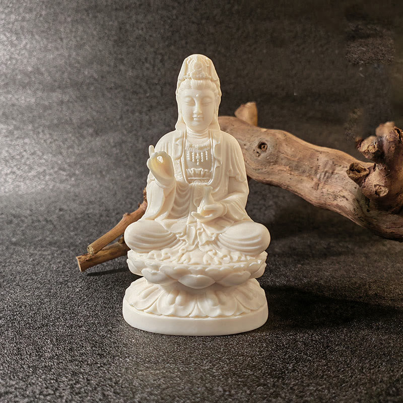 Buddha Stones Mini Avorio Frutta Tathagata Buddha Lotus Kwan Yin Avalokitesvara Manjusri Samantabhadra Serenity Desk Decorazione - Image 14
