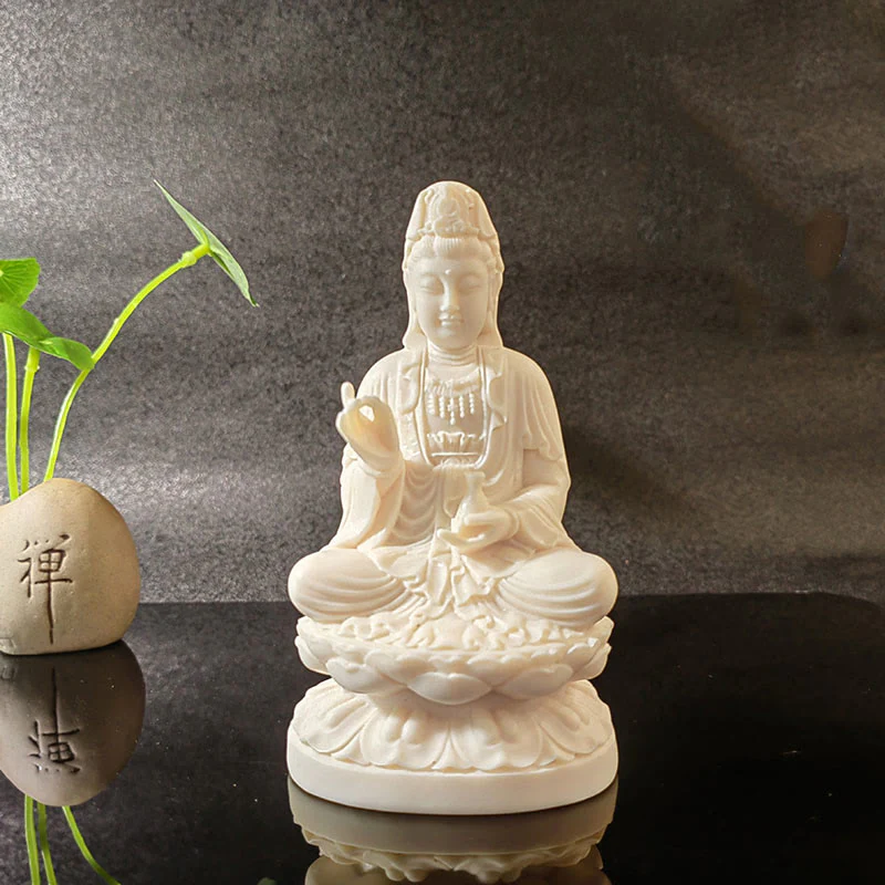 Buddha Stones Mini Avorio Frutta Tathagata Buddha Lotus Kwan Yin Avalokitesvara Manjusri Samantabhadra Serenity Desk Decorazione - Image 15