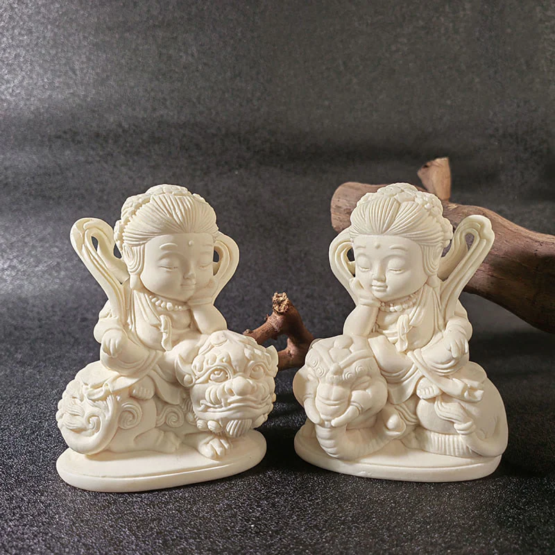 Buddha Stones Mini Avorio Frutta Tathagata Buddha Lotus Kwan Yin Avalokitesvara Manjusri Samantabhadra Serenity Desk Decorazione - Image 23
