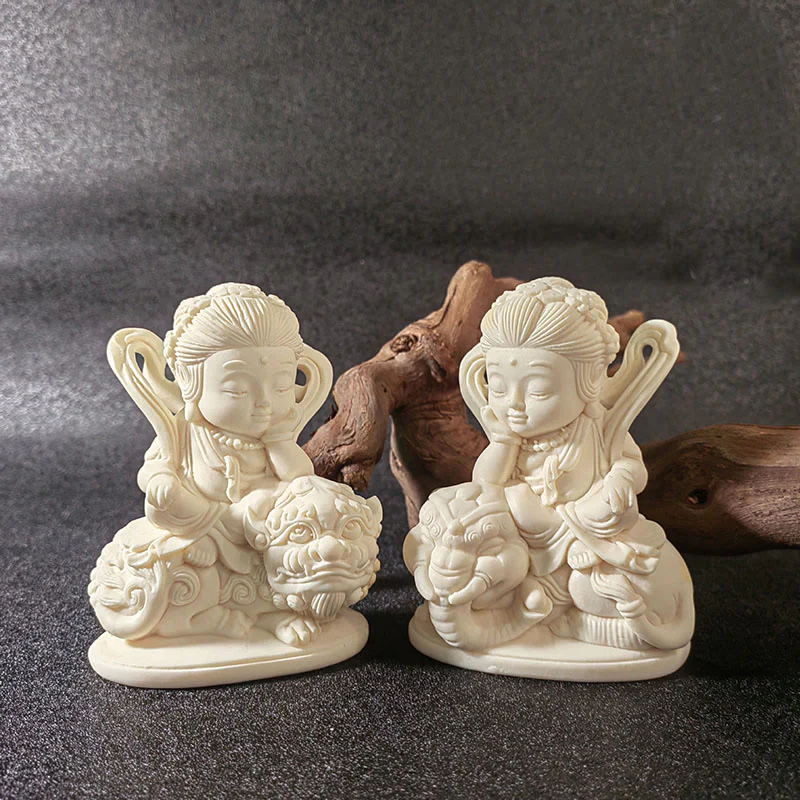 Buddha Stones Mini Avorio Frutta Tathagata Buddha Lotus Kwan Yin Avalokitesvara Manjusri Samantabhadra Serenity Desk Decorazione - Image 24