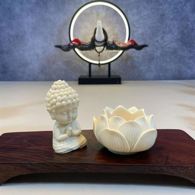 Buddha Stones Mini Avorio Frutta Tathagata Buddha Lotus Kwan Yin Avalokitesvara Manjusri Samantabhadra Serenity Desk Decorazione - Image 4