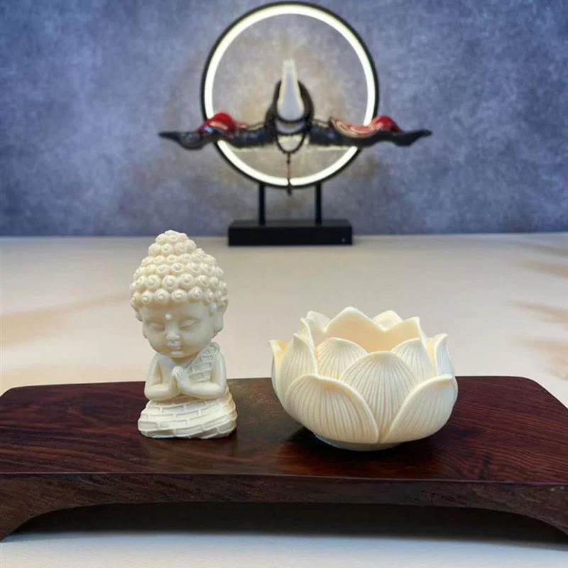 Buddha Stones Mini Avorio Frutta Tathagata Buddha Lotus Kwan Yin Avalokitesvara Manjusri Samantabhadra Serenity Desk Decorazione - Image 5