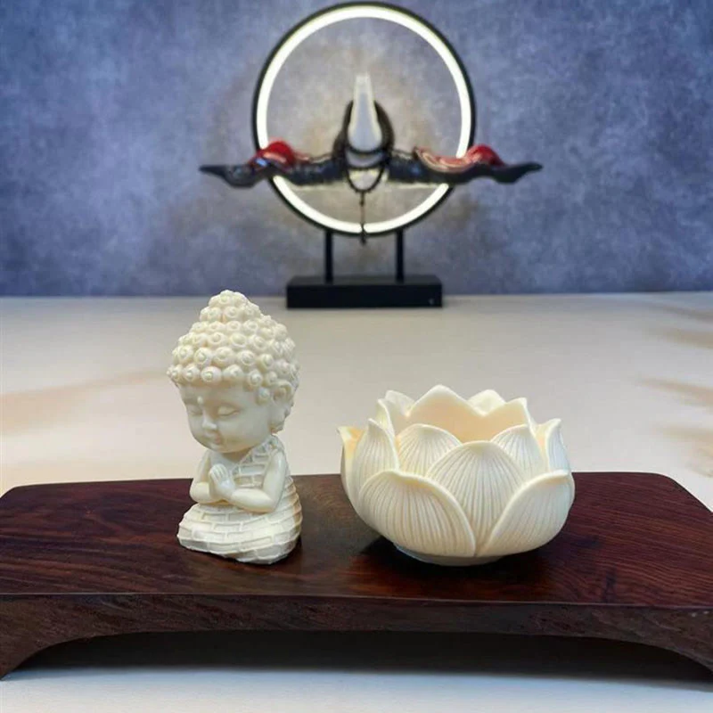Buddha Stones Mini Avorio Frutta Tathagata Buddha Lotus Kwan Yin Avalokitesvara Manjusri Samantabhadra Serenity Desk Decorazione - Image 6