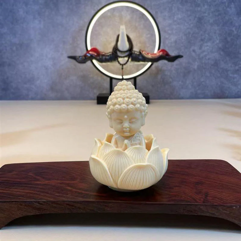 Buddha Stones Mini Avorio Frutta Tathagata Buddha Lotus Kwan Yin Avalokitesvara Manjusri Samantabhadra Serenity Desk Decorazione - Image 7
