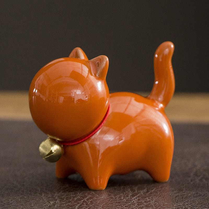Buddha Stones Mini Carino Campanello Portafortuna Gatto Tè Animale Domestico Ceramica Casa Scrivania Figurina Decorazione - Image 11
