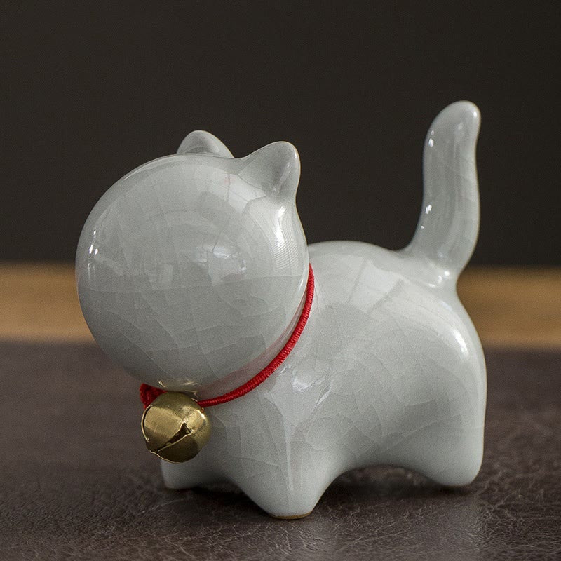 Buddha Stones Mini Carino Campanello Portafortuna Gatto Tè Animale Domestico Ceramica Casa Scrivania Figurina Decorazione - Image 9