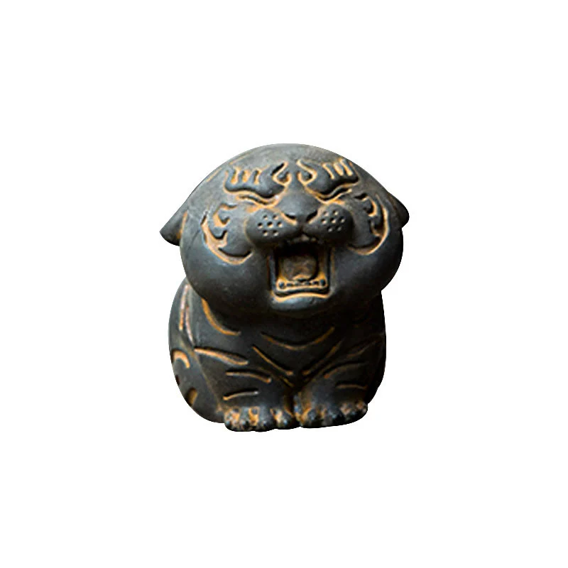 Buddha Stones Mini Carino Tigre Ferro Polvere Ruggine Statua Resina Decorazione Casa - Image 18
