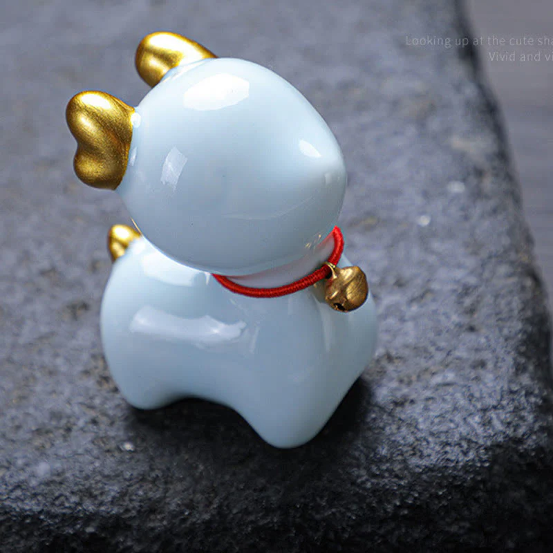 Buddha Stones Mini Cervo Tea Pet Ceramica Casa Scrivania Figurina Decorazione - Image 12