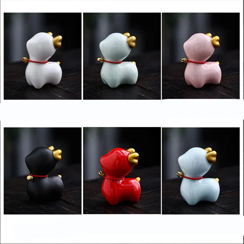 Buddha Stones Mini Cervo Tea Pet Ceramica Casa Scrivania Figurina Decorazione - Image 27