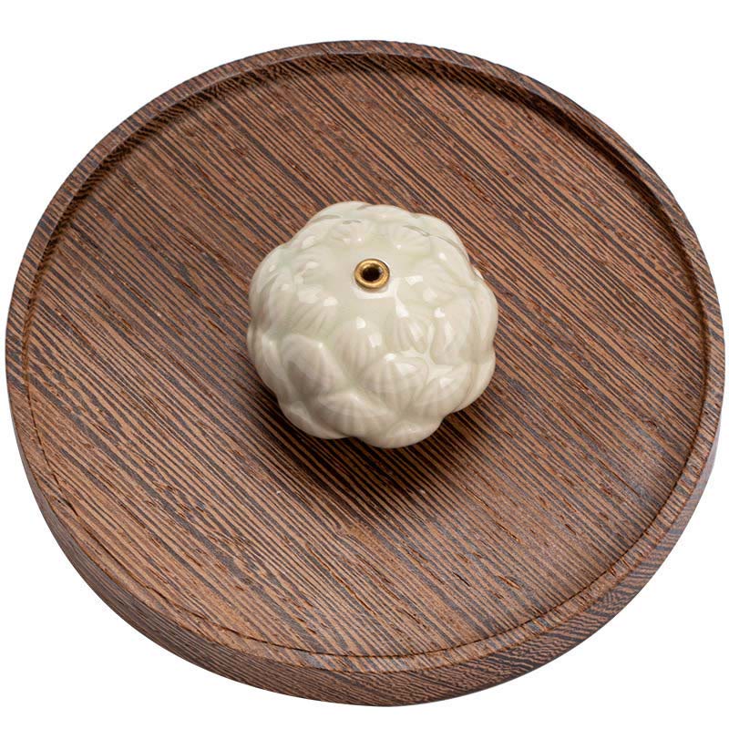 Buddha Stones Mini Fiore di Loto Meditazione Bastoncino di Ceramica Piccolo Bruciatore di Incenso Decorazione - Image 13