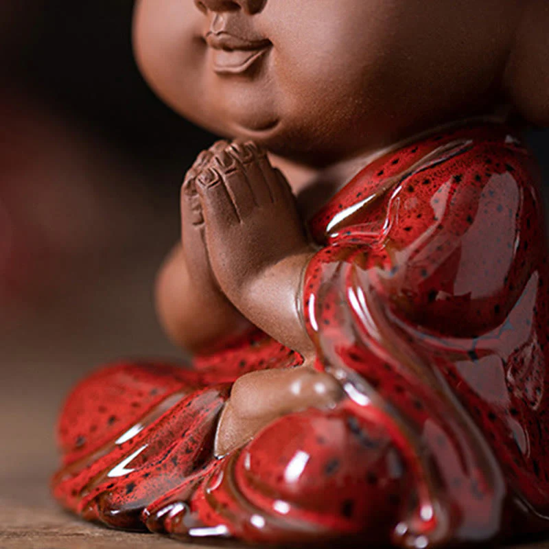 Buddha Stones Mini Gautama Buddha Sakyamuni Kwan Yin Avalokitesvara Ksitigarbha Serenity Decorazione da scrivania in ceramica - Image 10