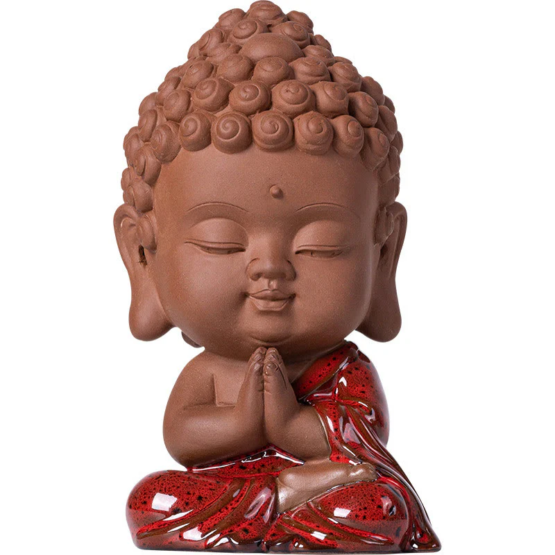 Buddha Stones Mini Gautama Buddha Sakyamuni Kwan Yin Avalokitesvara Ksitigarbha Serenity Decorazione da scrivania in ceramica - Image 13
