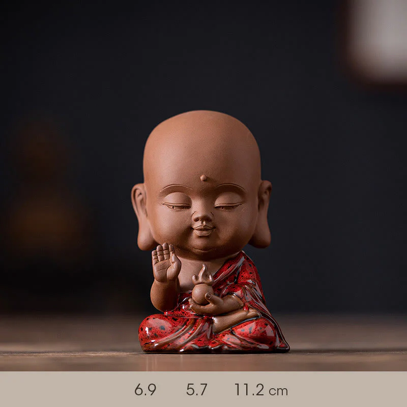 Buddha Stones Mini Gautama Buddha Sakyamuni Kwan Yin Avalokitesvara Ksitigarbha Serenity Decorazione da scrivania in ceramica - Image 18