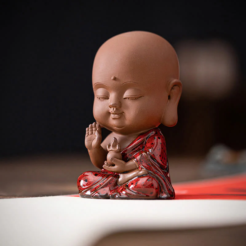 Buddha Stones Mini Gautama Buddha Sakyamuni Kwan Yin Avalokitesvara Ksitigarbha Serenity Decorazione da scrivania in ceramica - Image 19
