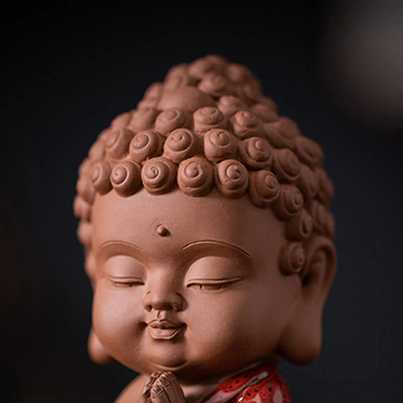 Buddha Stones Mini Gautama Buddha Sakyamuni Kwan Yin Avalokitesvara Ksitigarbha Serenity Decorazione da scrivania in ceramica - Image 8