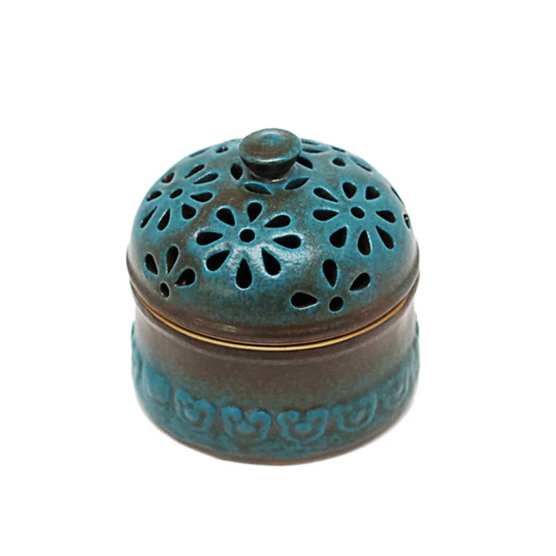 Buddha Stones Mini Hollow Meditazione Spirituale Ceramica Piccolo Bruciatore di Incenso Decorazione - Image 10