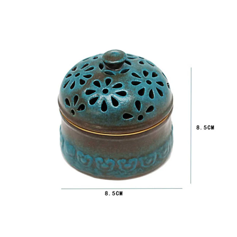 Buddha Stones Mini Hollow Meditazione Spirituale Ceramica Piccolo Bruciatore di Incenso Decorazione - Image 9
