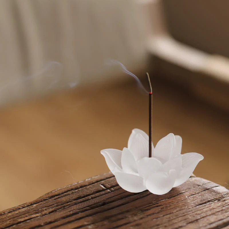 Buddha Stones Mini Lotus Liuli Cristallo Guarigione Meditazione Bastoncino Bruciatore di Incenso - Image 2