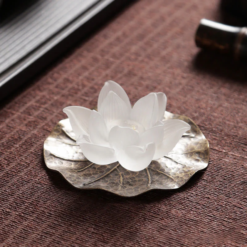 Buddha Stones Mini Lotus Liuli Cristallo Guarigione Meditazione Bastoncino Bruciatore di Incenso - Image 3
