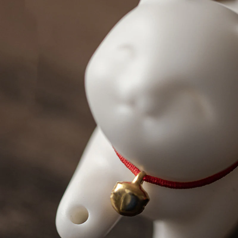 Buddha Stones Mini Lucky Cat Kitten Tea Pet Ceramica Casa Scrivania Figurina Decorazione Con Tappetino Di Bambù - Image 8