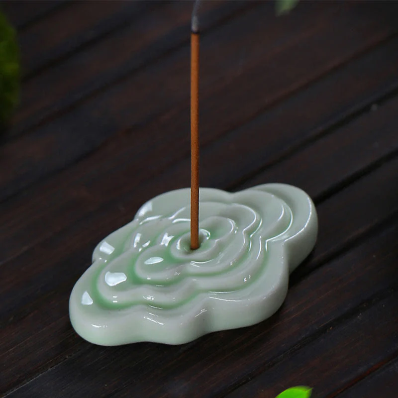 Buddha Stones Mini Nuvole di Buon Auspicio Design Bastoncino di Guarigione Ceramica Piccolo Bruciatore di Incenso Decorazione - Image 11