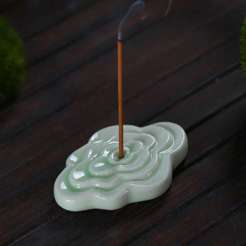 Buddha Stones Mini Nuvole di Buon Auspicio Design Bastoncino di Guarigione Ceramica Piccolo Bruciatore di Incenso Decorazione - Image 12