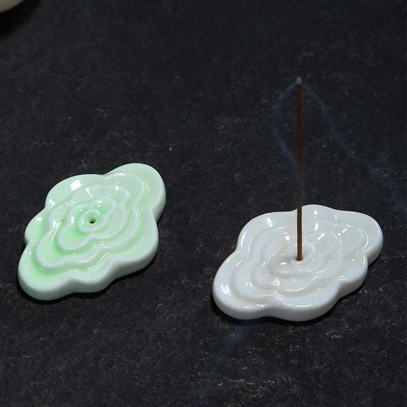 Buddha Stones Mini Nuvole di Buon Auspicio Design Bastoncino di Guarigione Ceramica Piccolo Bruciatore di Incenso Decorazione - Image 13