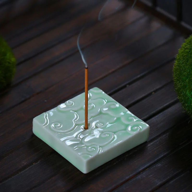 Buddha Stones Mini Nuvole di Buon Auspicio Design Bastoncino di Guarigione Ceramica Piccolo Bruciatore di Incenso Decorazione - Image 6