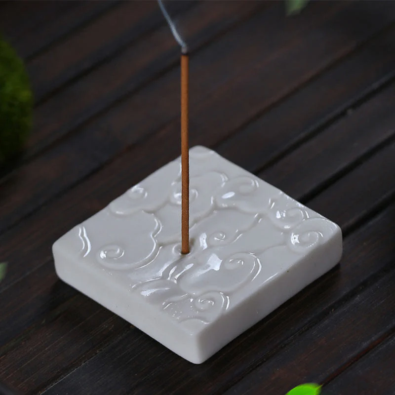 Buddha Stones Mini Nuvole di Buon Auspicio Design Bastoncino di Guarigione Ceramica Piccolo Bruciatore di Incenso Decorazione - Image 8