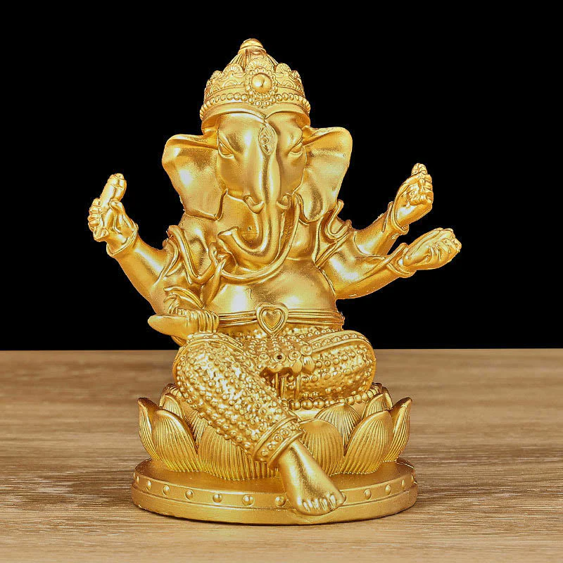 Buddha Stones Mini Piccolo Ganesh Ganpati Elefante Meditazione Statua Riflessione Casa Resina Decorazione