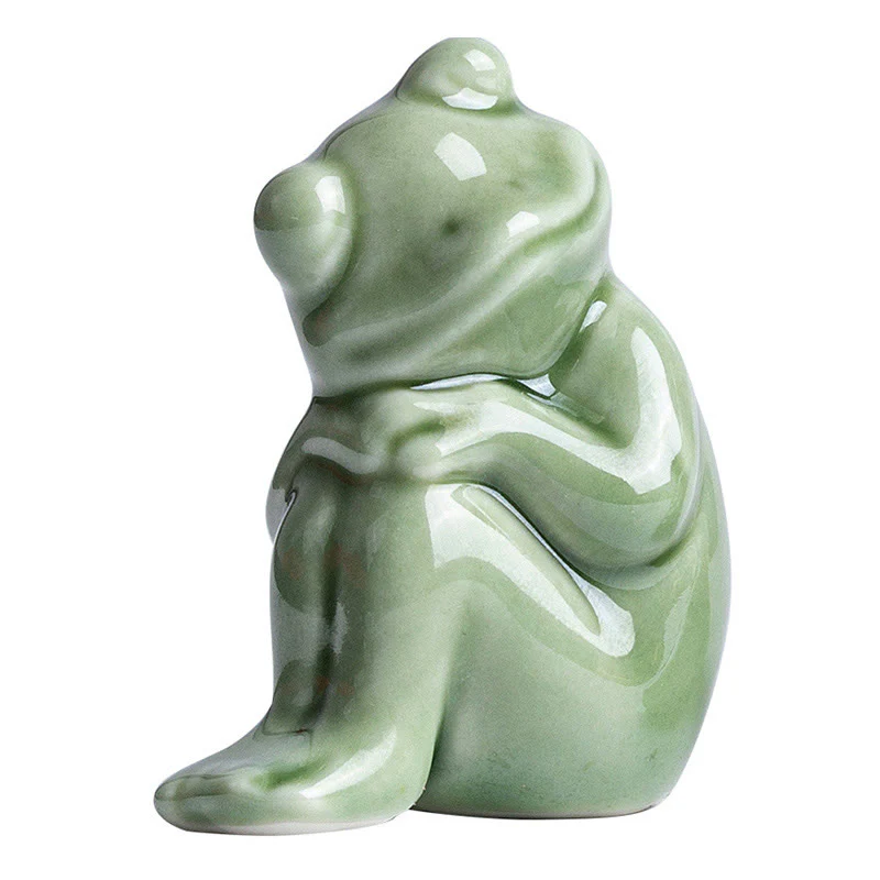 Buddha Stones Mini Piccolo Meditazione Loto Riposo Rana Ceramica Ricchezza Fortuna Casa Tè Animale Domestico Figurina Decorazione - Image 15