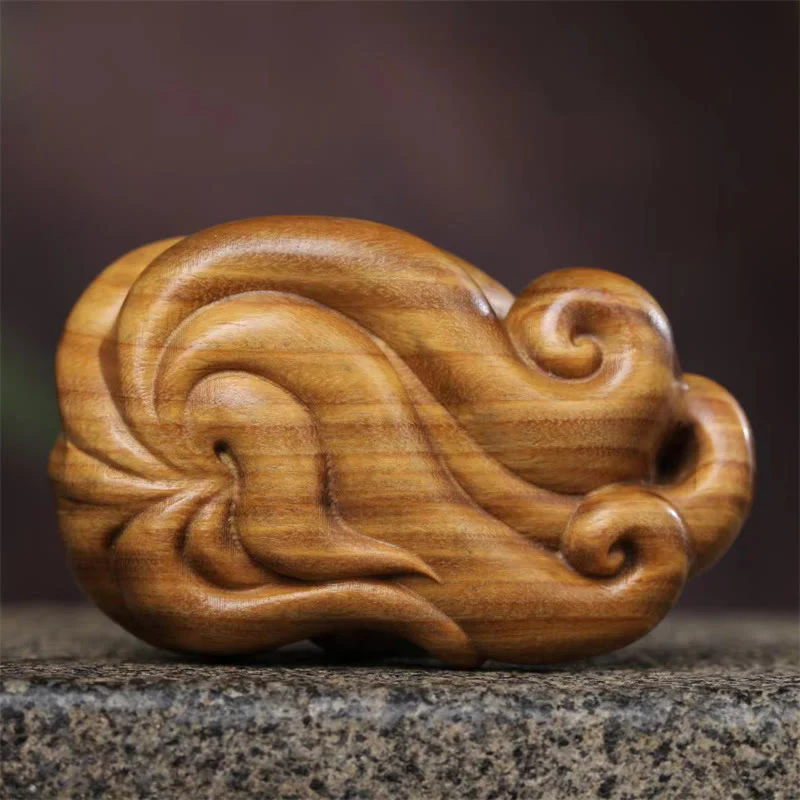 Decorazione da appendere all'auto, in legno di sandalo verde, Buddha Stones, mini volpe a nove code, decorazione per la pace. - Image 5