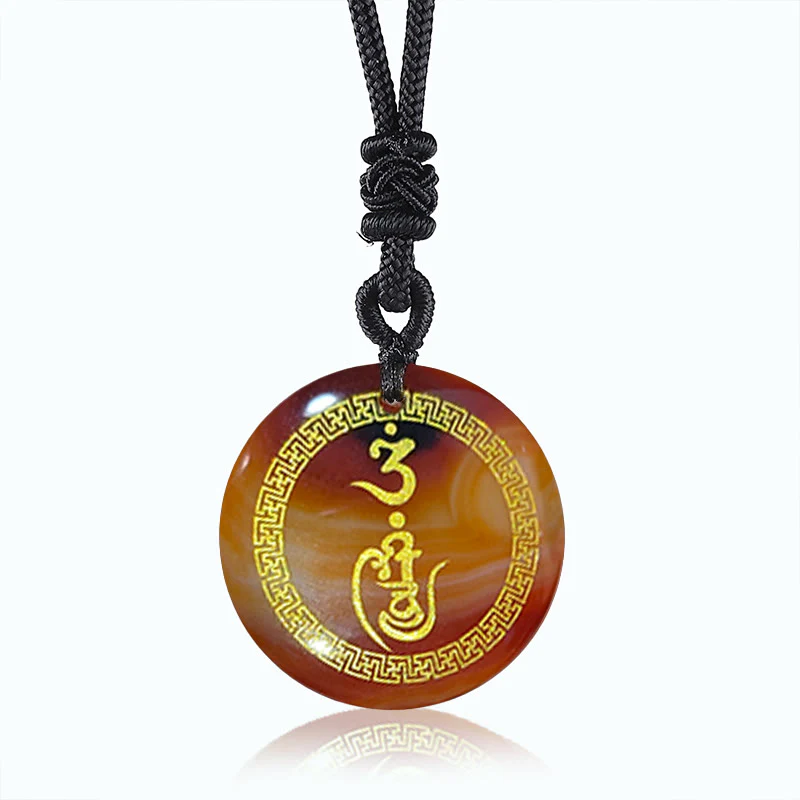 Buddha Stones Modello Svastica Vajra Protezione Mantra Naturale Vari Cristallo Ossidiana Nera Collana Pendente Purificazione - Image 13