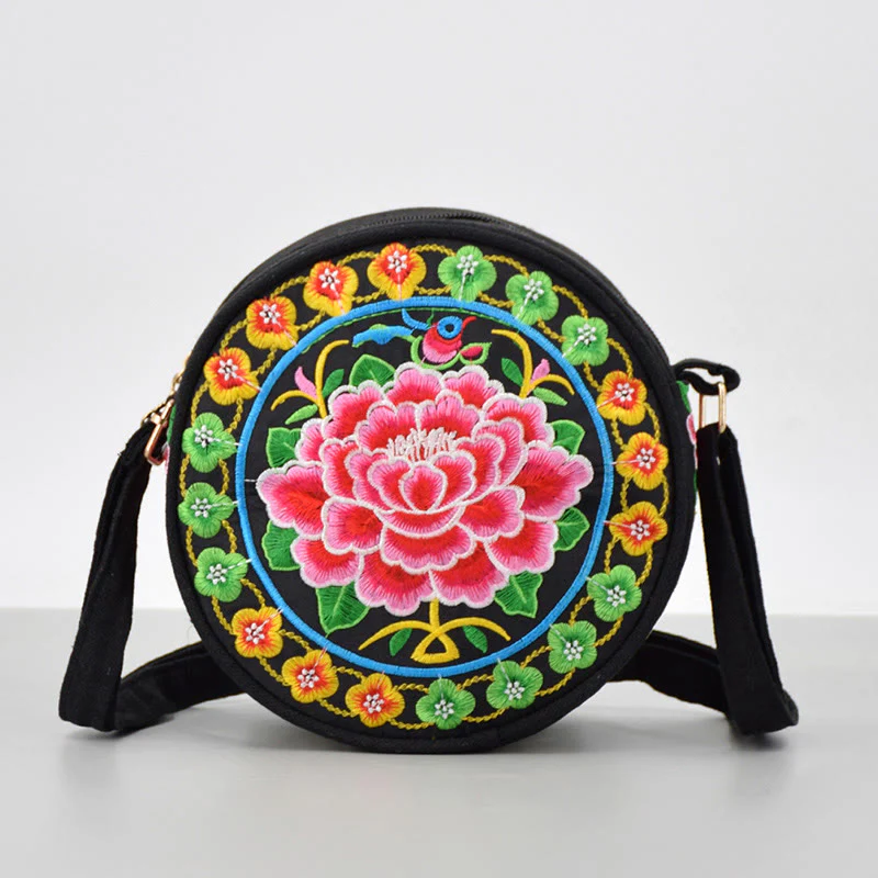 Buddha Stones Money Tree Galsang Inula Flower Peonia Rosa Pavone Ricamo bifacciale Tela Borsa per la spesa Borsa a tracolla - Image 17