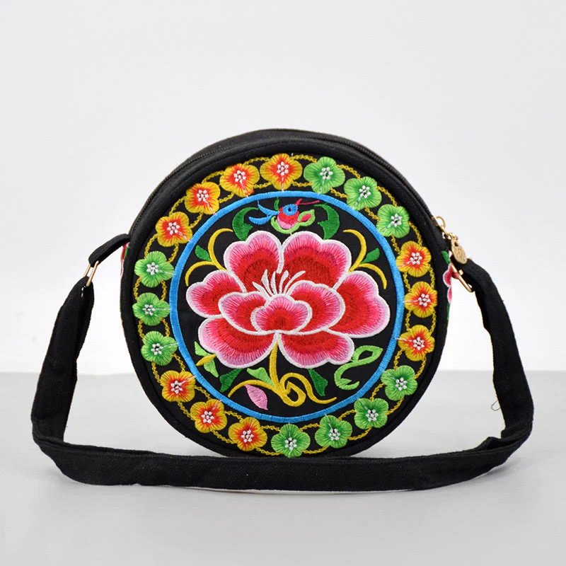 Buddha Stones Money Tree Galsang Inula Flower Peonia Rosa Pavone Ricamo bifacciale Tela Borsa per la spesa Borsa a tracolla - Image 19