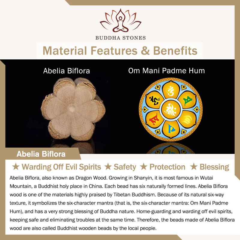 Buddha Stones Naturale Abelia Biflora Legno Benedizione Polso Mala - Image 15