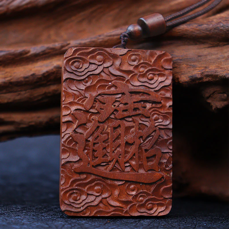 Buddha Stones Naturale Fulmine Colpito Giuggiola Legno PiXiu Moneta di Rame Collana Pendente Portafortuna - Image 6
