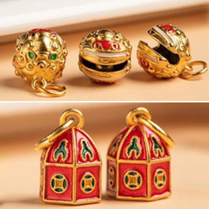 Buddha Stones Niente di cui essere superstiziosi Leone danzante Rame Ricchezza Portachiavi - Image 13