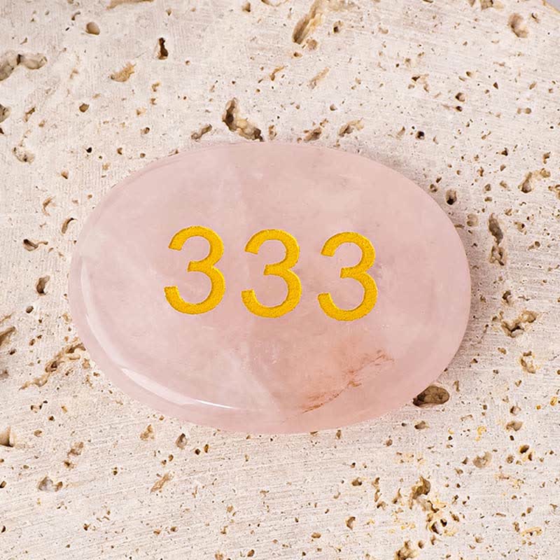 Buddha Stones Numeri angelici Cristallo bianco Diaspro rosso Cristallo rosa Avventurina verde Pietra da palma per meditazione - Image 12