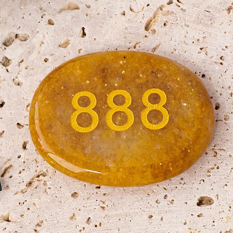 Buddha Stones Numeri angelici Cristallo bianco Diaspro rosso Cristallo rosa Avventurina verde Pietra da palma per meditazione - Image 27