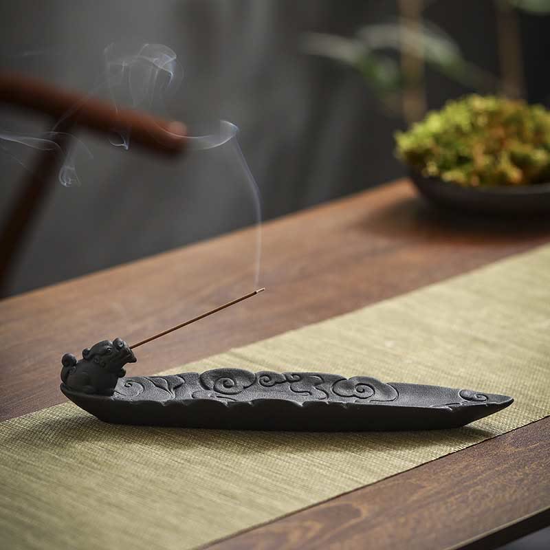 Buddha Stones, nuvole di buon auspicio, bruciatore di incenso in ceramica curativo Pixiu, decorazione - Image 10