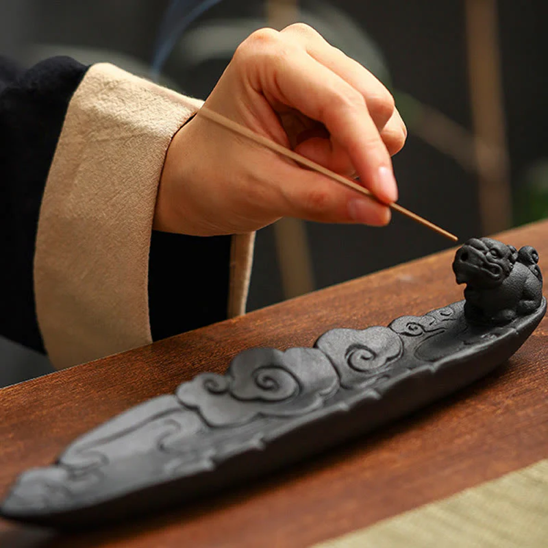 Buddha Stones, nuvole di buon auspicio, bruciatore di incenso in ceramica curativo Pixiu, decorazione - Image 5