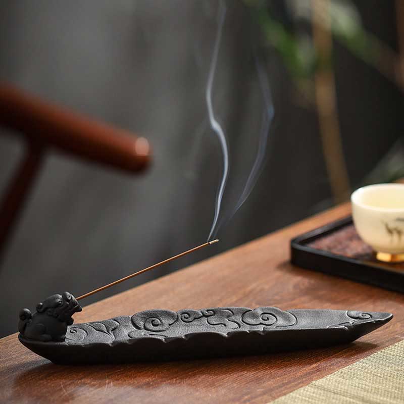 Buddha Stones, nuvole di buon auspicio, bruciatore di incenso in ceramica curativo Pixiu, decorazione - Image 9