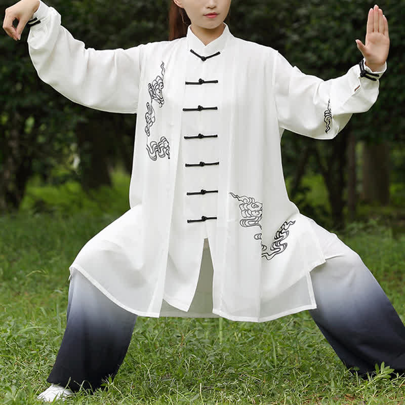 Buddha Stones Nuvole di buon auspicio Gradiente Meditazione Preghiera Spirituale Zen Tai Chi Qigong Pratica Set di abbigliamento da donna - Image 3