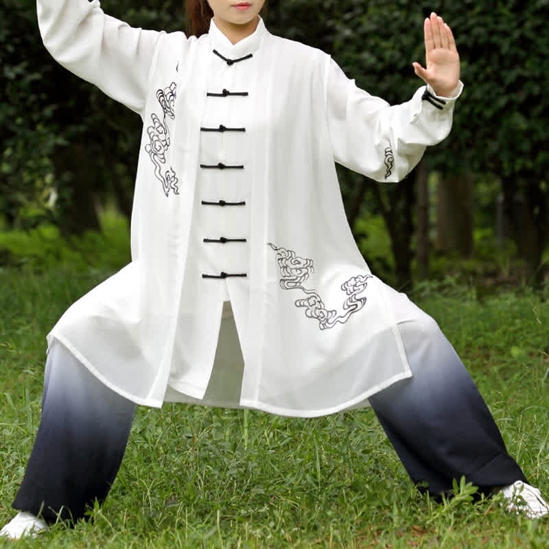 Buddha Stones Nuvole di buon auspicio Gradiente Meditazione Preghiera Spirituale Zen Tai Chi Qigong Pratica Set di abbigliamento da donna - Image 5