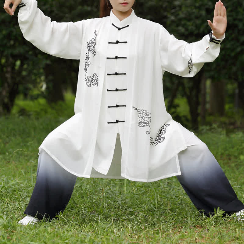 Buddha Stones Nuvole di buon auspicio Gradiente Meditazione Preghiera Spirituale Zen Tai Chi Qigong Pratica Set di abbigliamento da donna - Image 7