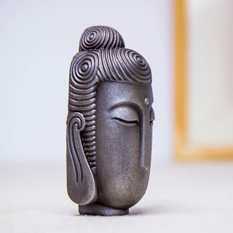 Buddha Stones Occhi Chiusi Buddha in Meditazione Statua in Resina Ruggine Polvere di Ferro Decorazione per la Casa - Image 15