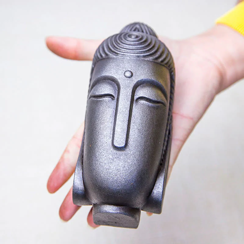 Buddha Stones Occhi Chiusi Buddha in Meditazione Statua in Resina Ruggine Polvere di Ferro Decorazione per la Casa - Image 18