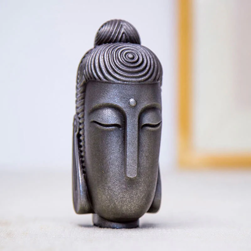 Buddha Stones Occhi Chiusi Buddha in Meditazione Statua in Resina Ruggine Polvere di Ferro Decorazione per la Casa - Image 19